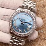 Perfect Replica Rolex Ice Blue Diamond Dial Day Date Presidential 41mm Watch